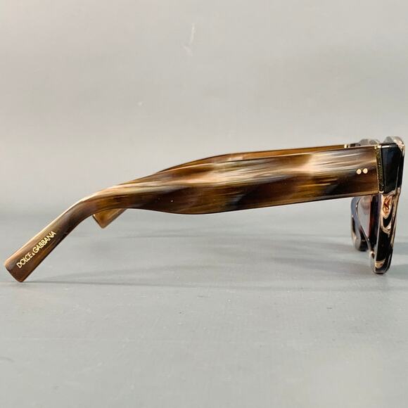 DOLCE & GABBANA Blue Brown Marbled Acetate Square Sunglasses - Picture 2 of 7